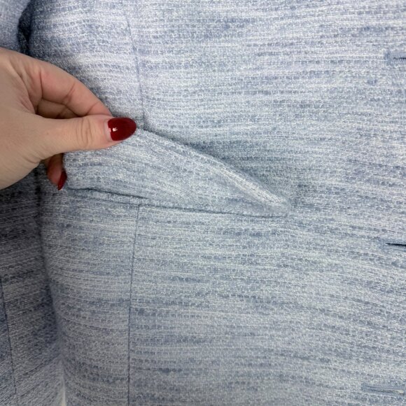 NWOT J. Crew Factory Tweed Lady Jacket Blazer Fresh Air Linear Tweed Blue Size 8 - Picture 6 of 13